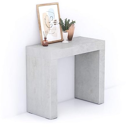 Mobili Fiver, Consolle Ingresso Evolution 90x40, Grigio Cemento, Nobilitato, Consolle moderna corridoio, Made in Italy