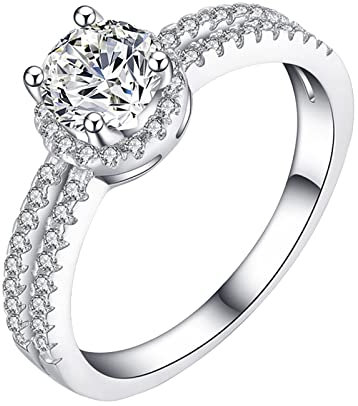Yowablo Gl鋘zender Zirkonring Frauen Modeschmuck Beliebte Accessoires Frauen Ringe Schnullerketten
