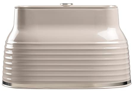 Daewoo Sienna Collection Bread Bin, Large Capacity Food Storage Container With Removable Lid, Taupe
