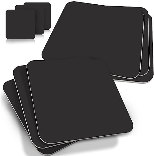 Funke & Brand blanko Bierdeckel schwarz eckig - 50x einfarbige Schwarze Bierdeckel - naturbelassene DIY-Untersetzer aus Holzschliffpappe - Coaster Getränkeuntersetzer Tisch-Deko - Rohling Quadratisch