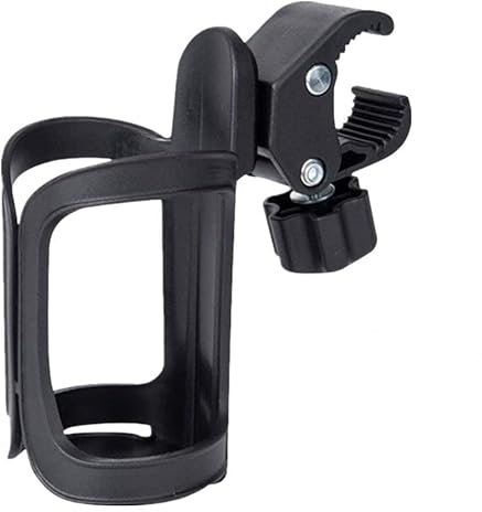 Grapelet 1X Stroller Cup Holder,Universal Pram Bicycle Pushchair Cup Holder, 360 Degree Rotation ABS Adjustable Drink Coffee Bottle Organizer Accommodate for Baby Bottles, Bike and Beverage Bottles