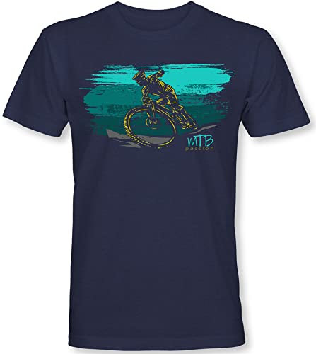 Kinder T-Shirt: MTB Passion - Fahrrad Geschenk-e Jungen & Mädchen - Radfahrer-in Mountain Bike MTB BMX Roller Rad Outdoor Junge Kind Downhill (164)