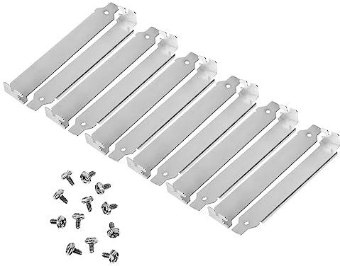 Anneome 12pcs PCI Slot Cover Case for PC GPU Stand, Silver Iron, Desktop Case, Flap and Buckle Design