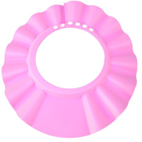 Shower Caps for Kids, HOGOYE Safe Shampoo Shower Bathing Protection Bath Cap Soft Adjustable Visor Hat for Toddler, Baby, Kids, Children (Pink)