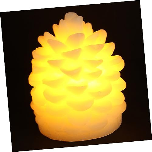 Garneck 2 Stk Tischdekoration Weihnachtsdekoration Teelichter Kerzen Tannenzapfen Licht beleuchteter Tannenzapfen LED-Leuchten für Schlafzimmer Partybeleuchtung Kerzenlicht Kiefernzapfen