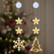 2 Stück Fenster Weihnachtsbeleuchtung Edel, Fensterlicht Weihnachten Batterie Bunt LED, Leuchtstern Fenster Saugnapf 3D, Weihnachtsdeko Amerikanisch Beleuchtet Aufhängen Warmweiß (Schneeflocke/Baum)