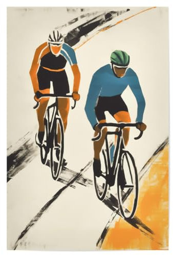 artboxONE Poster 60x40 cm Menschen Rennrad Sport hochwertiger Design Kunstdruck - Bild rennrad Fahrrad malerei
