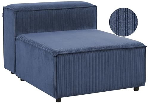 Modul-Sessel Cord blau mit niedriger Rückenlehne 1-Sitzer modern Aprica