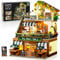 INSOON City Kaffee Haus Bauspielzeug mit LED Licht, 1173 Stück Stadt Cafe Laden Bauklotz Spielzeug mit Bestellcounter, Architektur Klemmbausteine Modell für Erwachsene Kinder Jungen Mädchen 6-12+