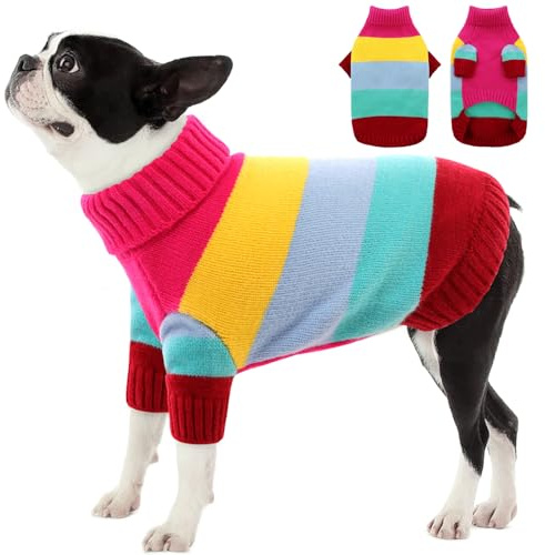 AOFITEE Hundepullover Mittelgroße Hunde, Rollkragen Hundepulli Mittel Hunde | Elastisch Hundepulli mit Beinen für Kleine Mittelgroße Große Hunde, Weihnachten Sweater für Hund Herbst Hundebekleidung