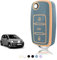 TOOMUME Schlüsselhülle TPU, Autoschlüssel Hülle Passt für VW Volkswagen Golf 4/5/6 Polo Up Jetta Caddy Beetle Multivan T5 Seat Ibiza Leon Skoda Fabia, Schlüsselcover Schutz Schlüsselgehäuse - Flip Key