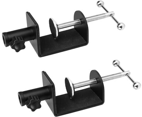 0XBIT Clip da Scrivania per Microfono, 2 Pezzi Base con Morsetto a c Regolabili, Installazione Stabile, Adatto per Supporto a Sbalzo, Supporto per Microfono