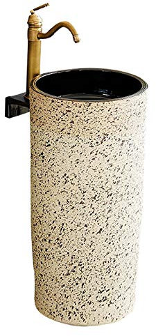 CAFIEDR Lavabo sur Colonne à Un palier, lavabo de Salle de Bain sur Colonne avec Trou d'installation de vidange, Accessoires de Salle de Bain, pour Salle de b(F 42x42x83cm)