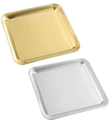 Cabilock Metal Food - Piatto da Portata in Acciaio Inossidabile per Barbecue Piatti Dargento Perfetto per Eventi Allaperto