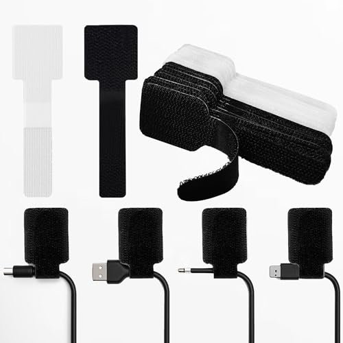 Pack of 40 Self-Adhesive LINKINNO Cable Clips Cable Holder Clips for Cable Attachment Cable Management Cable Organiser Cable Clips Cable Guide for Organiser Desk HDMI USB Charging Cable