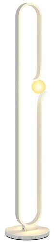 HOMCOM LED Stehleuchte, Dimmbar Stehlampe, Standleuchte mit Nachtlicht, Fußschalter Wohnzimmerlampe mit Glasschirm für Schlafzimmer, Weiß