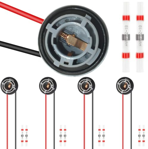DAOKAI P21W BA15S Lampen Fassung,1156 Fassungen Auto Fassung Sockel Kabel,Glühbirnen Lampen vorverdrahtet Verdrahtung (Pins 180 Grad versetzt),Für Lampe Bremssignalbirne Signallicht-5stk