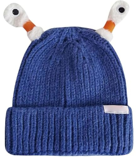 GUSHE Saturatione Monster Hat, Saturation Monster Tentacles Hat, Cute Glowing Little Monster Knit Hat with LED, Leuchtend Monster Strickmütze Weich Lustig Beanie Mütze für Frauen und Mädchen