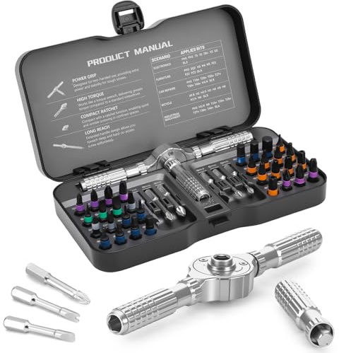 40 in 1 Magnetic Screwdriver Set,Multi-Bit Ratchet Screwdriver with Magnetic Bits & Storage Case – Repair Tool Kit for Computer, Eyeglasses,Bicycles,Watch,Ring Doorbell,Furniture & DIY