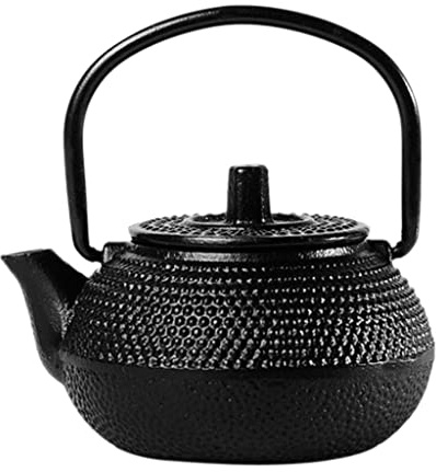 KiBcsLic Mini Japanese Iron Tea Kettle Tetsubin Small Teapot Tea Pot 50ml, Black