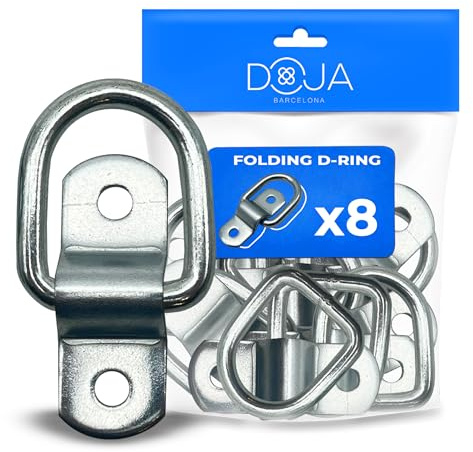 DOJA Barcelona Anelli di Ancoraggio a D Zincati - Pack 8 - Ganci di Ancoraggio a D Robusti per Ganci per Rimorchio, Occhiello di Fissaggio Carico Antiruggine, Versatilità di Uso, Installazione Facile