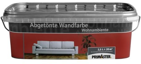 Primaster Wandfarbe Wohnambiente 2,5L Ziegelrot Matt Innenfarbe Deckenfarbe