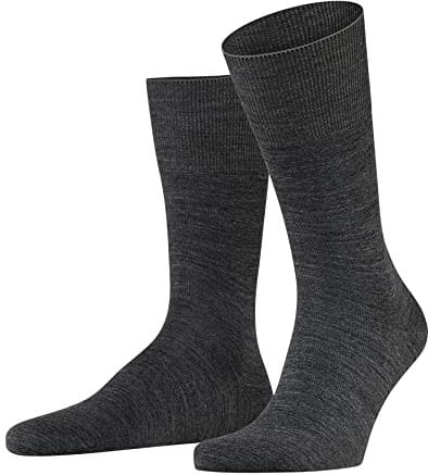 Falke Airport M So lana cotone tinta unita 1 paio, Calzini Uomo, Grigio Dark Grey 3070, 39-40