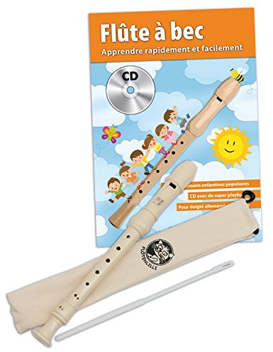 CASCHA HH 1500 FR Blockflöten Set mit Sopranblockflöte (Deutsche Griffweise) und französischer Blockflötenschule + CD