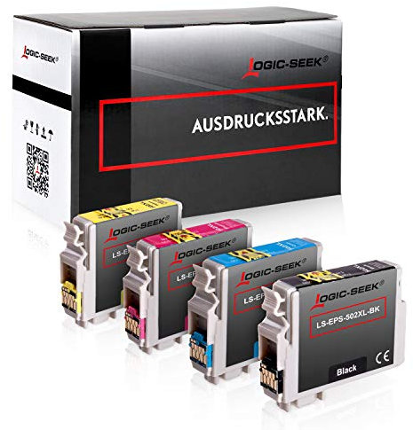 Logic-Seek Set 4 Druckerpatronen kompatibel für Epson 502XL MIT CHIP Expression Home XP5100 XP5105 WF2860 WF2865 XP-5100 XP-5105 Workforce WF-2860DWF WF-2865