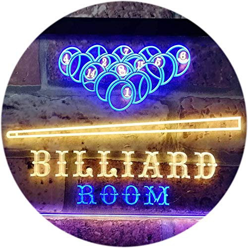 ADVPRO Billiard Room Pool Snooker Man Cave Dual Color LED Barlicht Neonlicht Lichtwerbung Neon Sign Blau & Gelb 300 x 210mm st6s32-s0082-by
