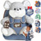 Naturally KIDS Mouse Stuffed Animal Backpack for Girls Boys, Birthday Gifts for 3-5 Year Old, Toddler Backpack
