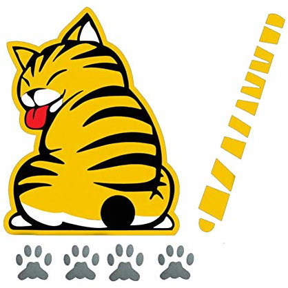 Liery Auto Aufkleber, Katze Moving Tail Paws Auto Aufkleber 3D Kreative Cartoon Auto Heckscheibe Fahrzeug Scheibenwischer Aufkleber Styling Dekoration Aufkleber