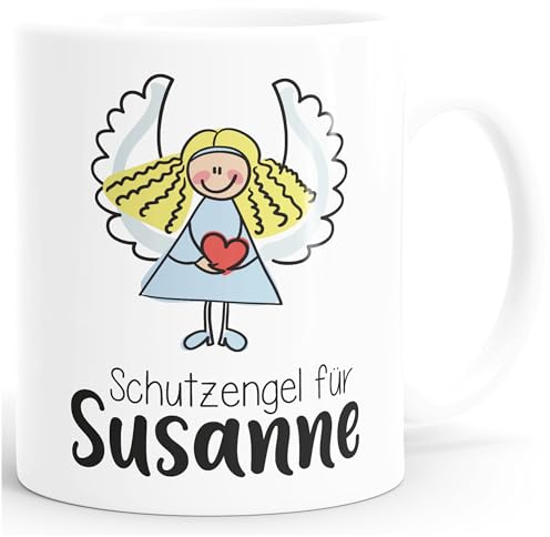 SpecialMe® Schutzengel Namenstasse personalisierte Kaffee-Tasse mit Namen persönliche Geschenke Weiss Keramik-Tasse