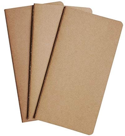 WANDERINGS A6 Linierte Einlagen für Travelers Notizbuch | 10,5 x 14.7 cm / 4,1 x 5,8 | 100 g/m² Papier | 3 handgenähte Hefte / 180 Seiten | Nachfüllpapier für Tagebücher, Planer, Notizbücher