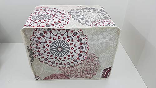 T-MIX Funda Protectora Tela Antimanchas Compatible con Robot Cocina Mambo. 6090, 7090, Silver, Black, 8090 9090 9590 10070 Mandala Rojo