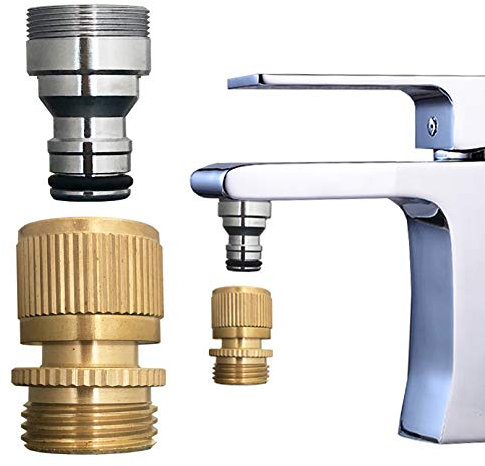 Sink Faucet snap adapter quick connect to garden hose/portable washer/dishwasher for bathroon and kitchen