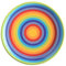 Assiette plate en céramique peinte à la main Motif rayures arc-en-ciel 26 cm