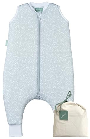 molis&co - Baby Schlafsack mit Füßen 2.5 TOG - Ganzjahres Schlafsack - Babyschlafsack mit Beinen - 100% Baumwolle (Oeko-TEX 100), Winterschlafsack Premium Qualität - Grey Print (70 cm)