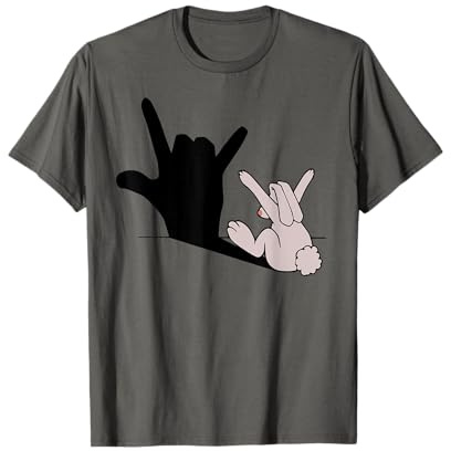 Lustiger Osterhase Heavy Metal Pommesgabel Hasenohren Ostern T-Shirt