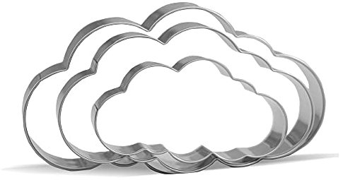 Keewah Lot de 3 emporte-pièces en forme de nuage en acier inoxydable 11,9 cm, 9,9 cm, 7,6 cm