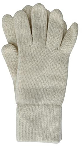 FosterNatur, Merino Damen Wollhandschuhe/Fingerhandschuhe, 100% Wolle Merino extrafein (6, Beige)