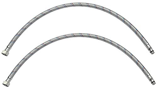 AERZETIX - C51107 - Satz von 2 Flexible schlauchleitungen für mischbatterie weiblich 3/8'' - männlich M10 - länge 600mm - flexible verbindung badezimmer küche - flexibel von sanitärarmaturen