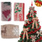 Ruban Jute Noel pour Emballage Cadeau, 3Pcs Ruban Toile de Jute de Noël avec Flocon de Neige d'arbre Elk, Naturel Rouleau de Rubans Cadeaux Large Ruban Decoratif Tissu pour Artisanat Couronnes Arcs