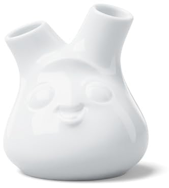 FIFTYEIGHT PRODUCTS / Vase klein mit 2 Öffnungen Kess (Porzellan, 253 Gramm, Weiß, Made in Germany)