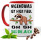 Blickfang Lustige Tasse mit Spruch |IRGENDWAS IST DA FAUL OH DAS BIN JA ICH | Faultier | Kakao- Kaffee- Tee- Fototasse| Geschenke für männer frauen | Keramik Tasse |Spülmaschinenfest (Rot)