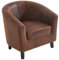 Vente-unique-Fauteuil Cabriolet en Microfibre vieillie Marron Cristobal II