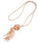 JUNYY Women Party Adjustable Crystal Rhinestone Statement Necklace Vintage Elegant Tassel Pendant Sweater Chain(Champagne)