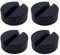 Set di 4 cuscinetti in gomma per cric, per cric, sollevatori, colore: nero