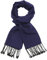 sy soul young Herren Herbst Baumwolle kariert Schal- Winter Jungen Warm Lange Scarf mit Luxuriöse eschenkbox(Quaste,Marine)