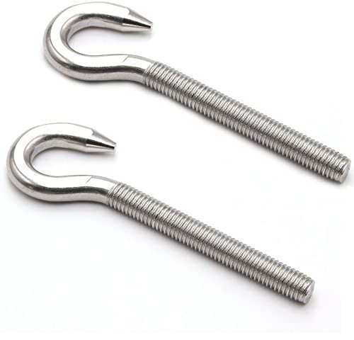 4 Stück M8 Hakenschrauben 304 Edelstahl Langschaft Ring Schraube Hohe Härte Stahl Haken Bolzen Anhänger Schraubhaken Aufhängung Haken für Schaukelstuhl Gartenarbeit (M16)